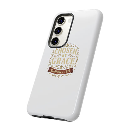 Chosen by Grace (Color), Rugged Phone Case, Inspirational Mobile Cover, Gift for Faith Lovers, Faith-Based Protector