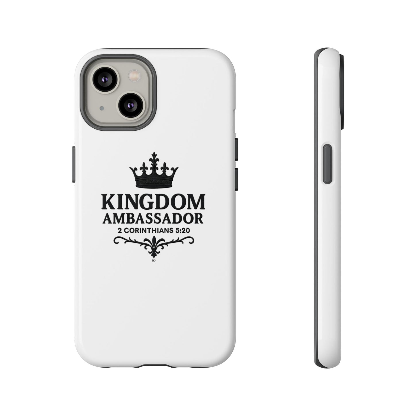 Kingdom Ambassador (Black Lettering) Rugged Phone Case, Inspirational Mobile Cover, Gift for Faith Lovers, Faith-Based Protector