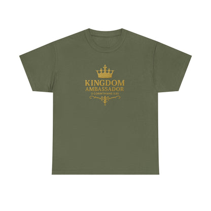 Kingdom Ambassador (Gold Lettering) Unisex Heavy Cotton Tee - Cross Apparel USA