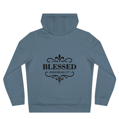 Blessed (Small Design on front plus Large Design on back) Hooded Sweatshirt, Faith-Based Hooded Sweatshirt, Inspirational Apparel, Unique Gift for Believers
