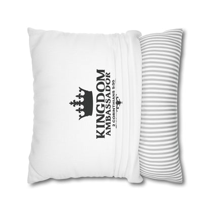 Kingdom Ambassador (Black Lettering) Square Pillow Cover | Inspirational Home Decor | Gifts for Faith (Pillow not included)