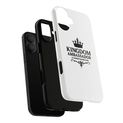 Kingdom Ambassador (Black Lettering) Rugged Phone Case, Inspirational Mobile Cover, Gift for Faith Lovers, Faith-Based Protector