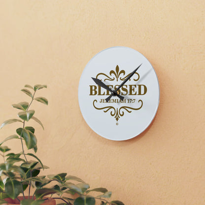 Blessed Elegant Acrylic Wall Clock, Inspirational Home Decor, Unique Gift, Modern Wall Art, Motivational Decor