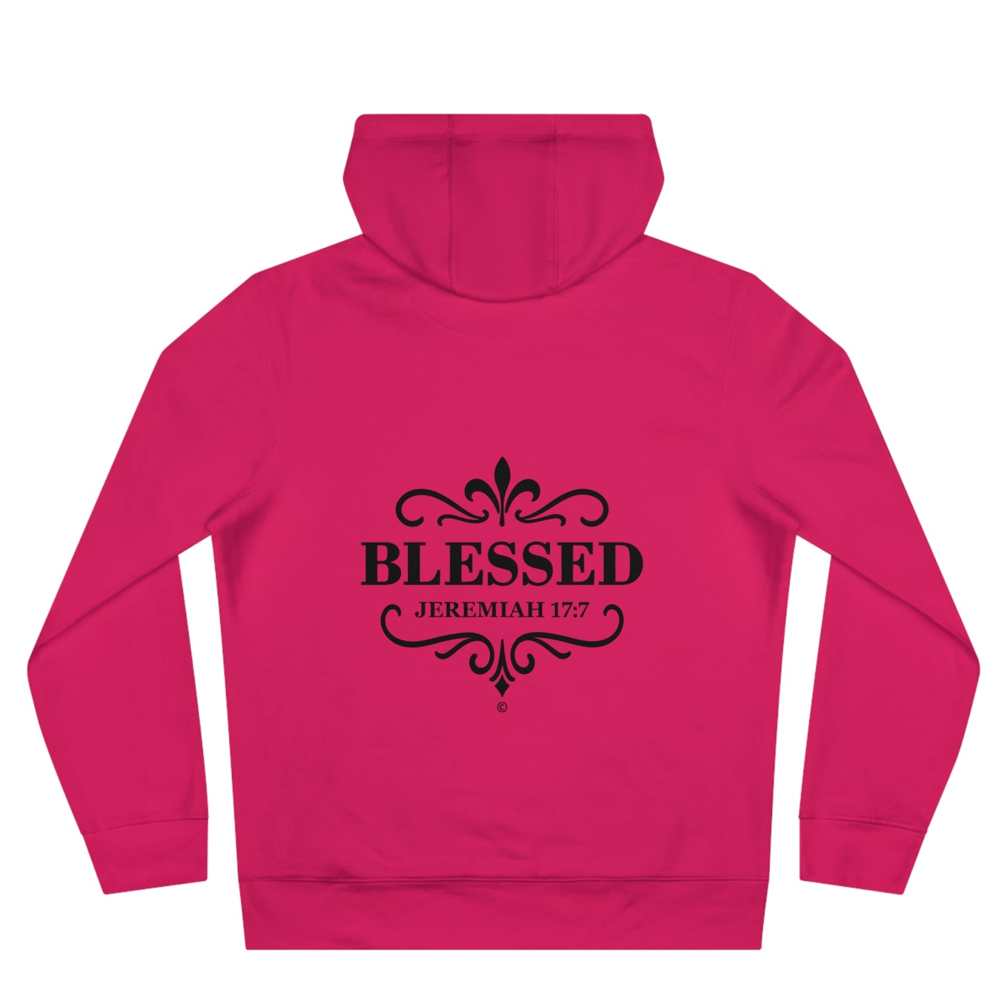 Blessed (Small Design on front plus Large Design on back) Hooded Sweatshirt, Faith-Based Hooded Sweatshirt, Inspirational Apparel, Unique Gift for Believers