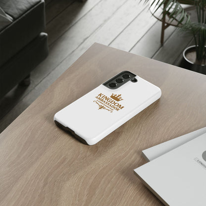 Kingdom Ambassador (Gold Lettering) Rugged Phone Case, Inspirational Mobile Cover, Gift for Faith Lovers, Faith-Based Protector