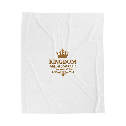 Kingdom Ambassador (Gold) Plush Blanket, Inspirational Home Decor, Faith-Based Decor, Modern Plush Blanket