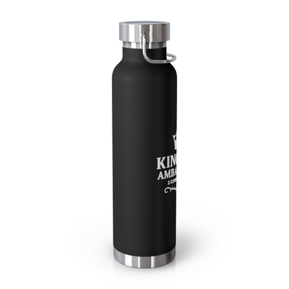 Kingdom Ambassador (White Lettering) Insulated Water Bottle, 22oz - Motivational Gift for Believers, Holiday, Travel, Fitness, Eco-Friendly