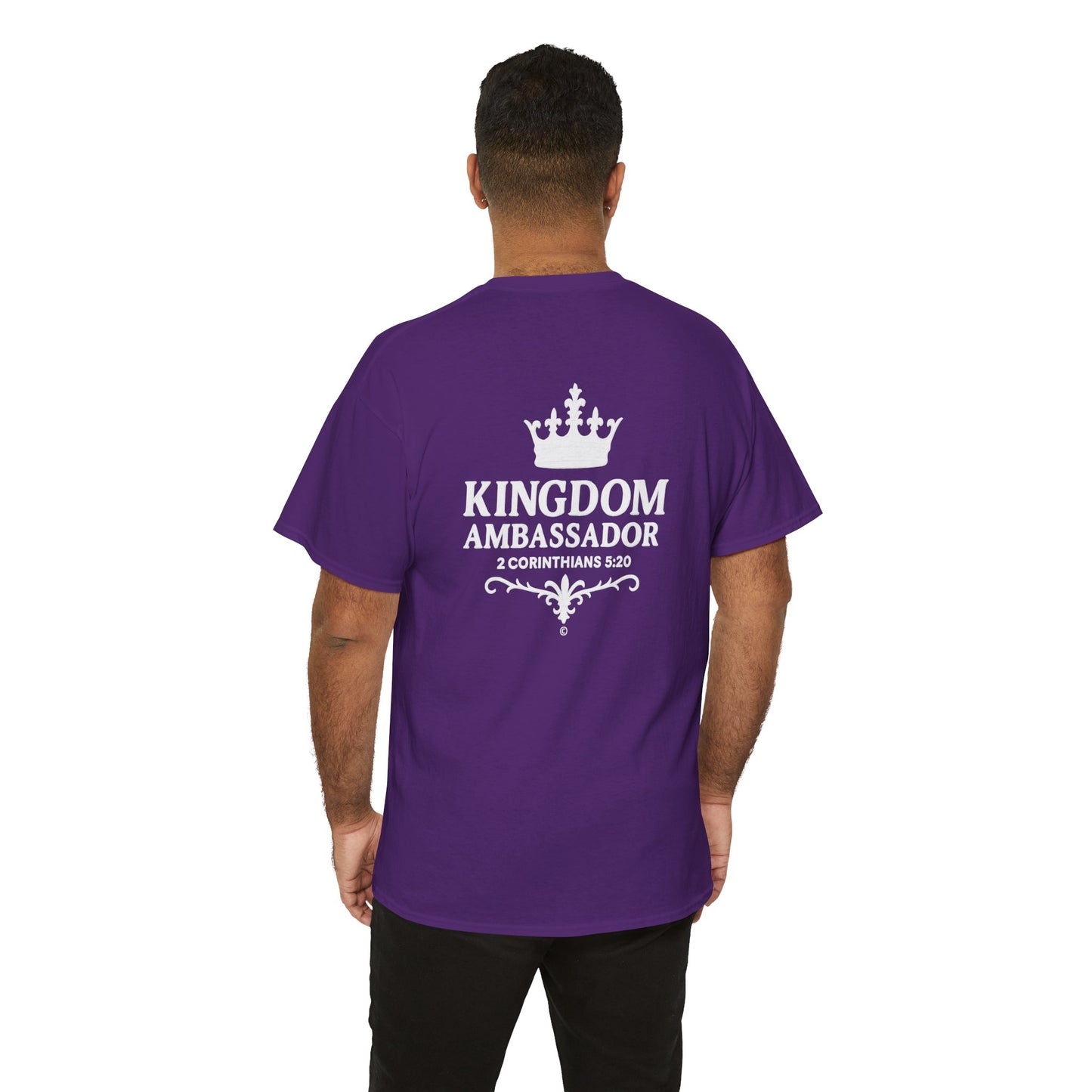 Kingdom Ambassador (White Lettering) T‑Shirt Tee Clothing Apparel (Smaller Design on from Large Design on Back)