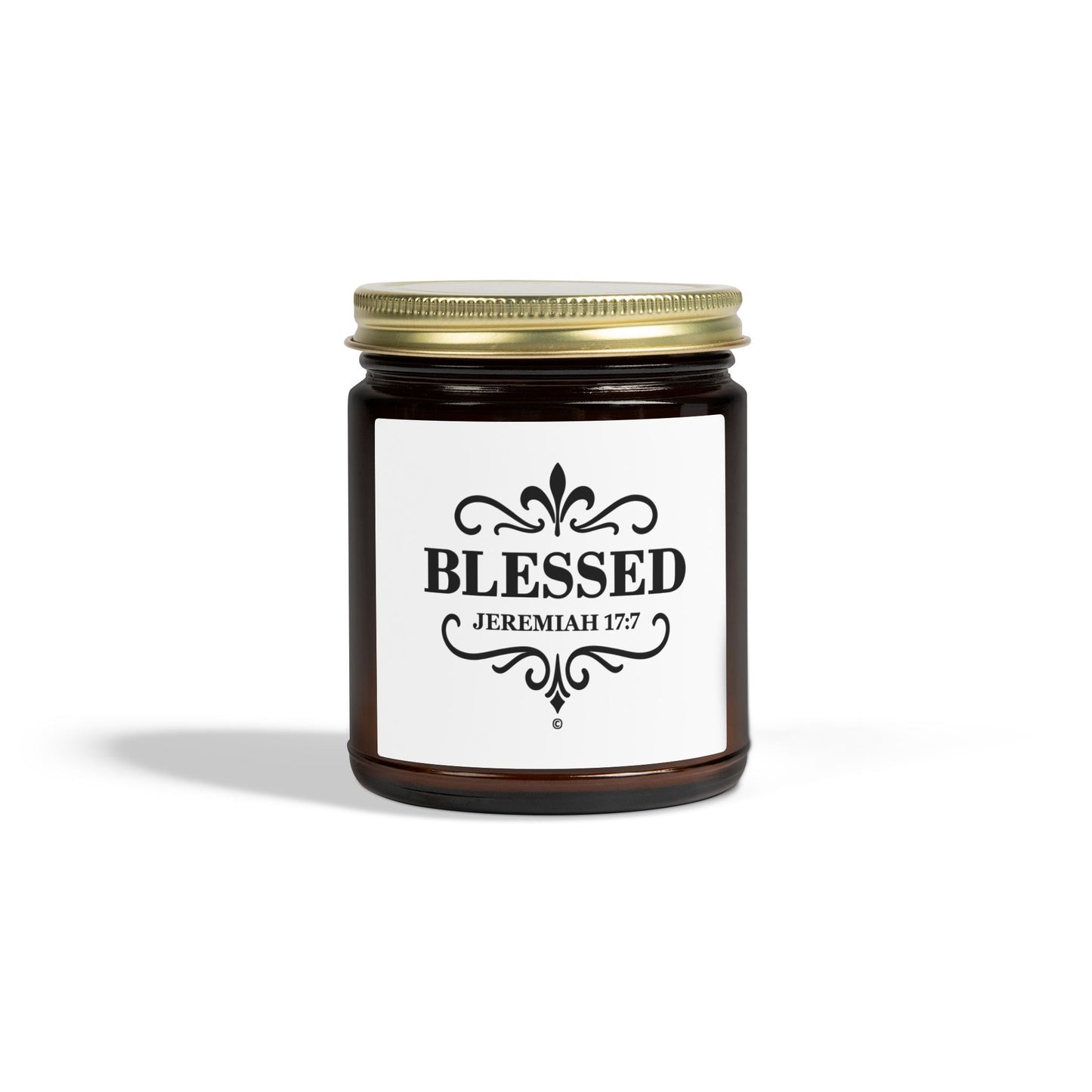 Blessed (Black Lettering) Scented Candle - Coconut Apricot Wax, Inspirational Home Decor, Relaxation, Gifts for Believers