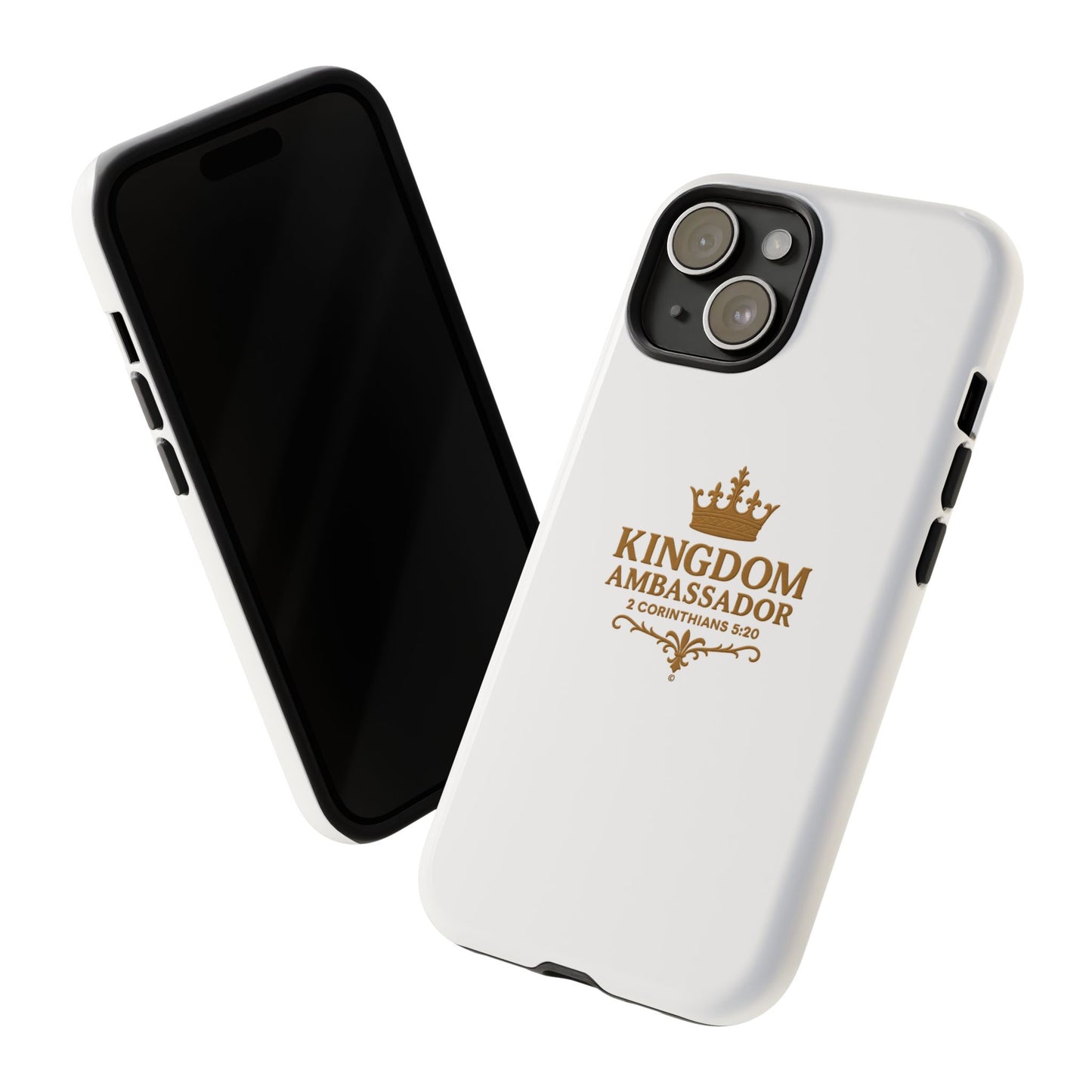 Kingdom Ambassador (Gold Lettering) Rugged Phone Case, Inspirational Mobile Cover, Gift for Faith Lovers, Faith-Based Protector