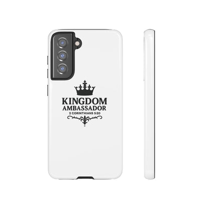 Kingdom Ambassador (Black Lettering) Rugged Phone Case, Inspirational Mobile Cover, Gift for Faith Lovers, Faith-Based Protector