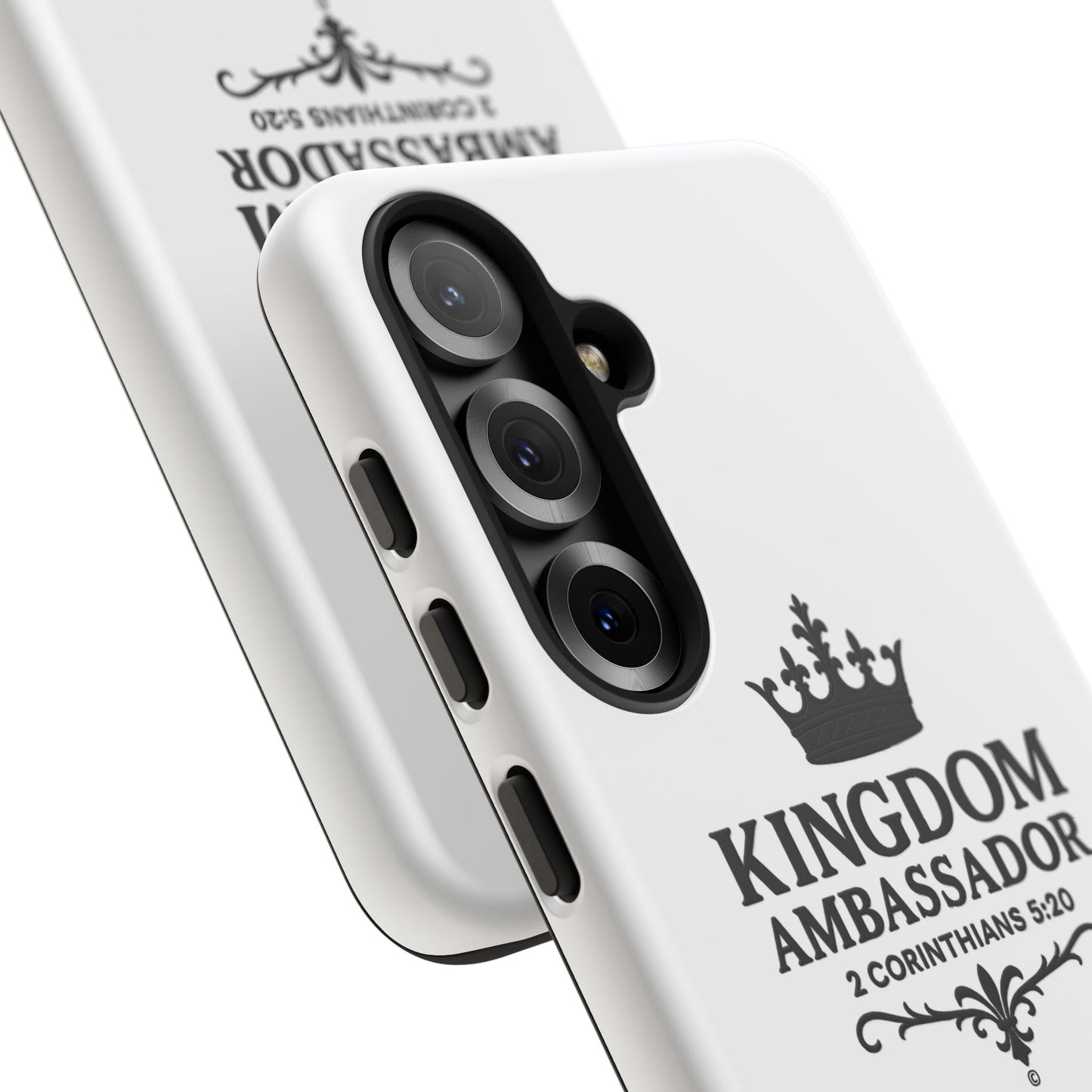 Kingdom Ambassador (Black Lettering) Rugged Phone Case, Inspirational Mobile Cover, Gift for Faith Lovers, Faith-Based Protector