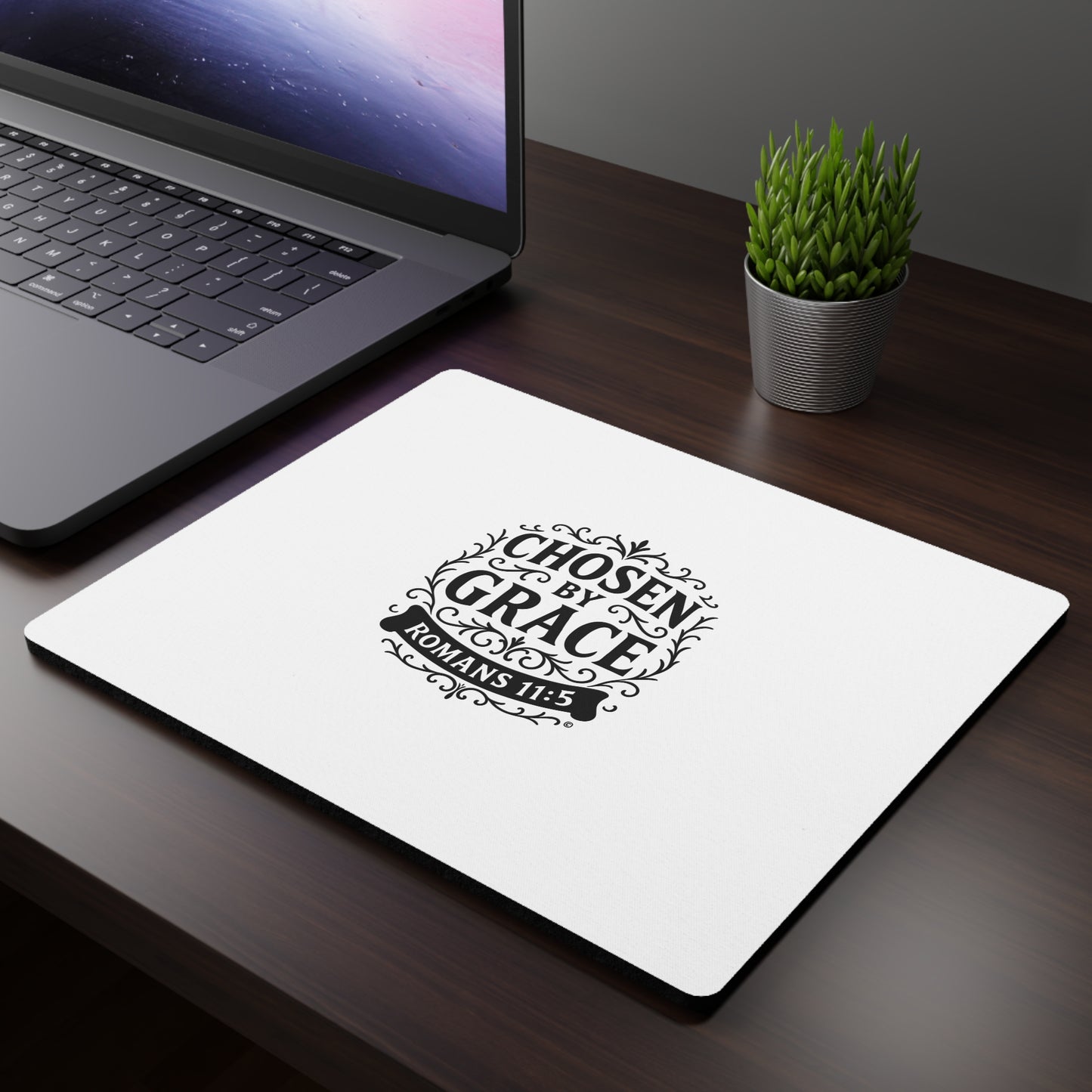 Chosen by Grace Inspirational Mouse Pad | Perfect for Office Decor, Gifts, Faith-Based Workspaces - Cross Apparel USA