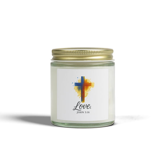Love (Full Color) Scented Candle - Coconut Apricot Wax, Inspirational Home Decor, Gifts for Believers, Relaxation