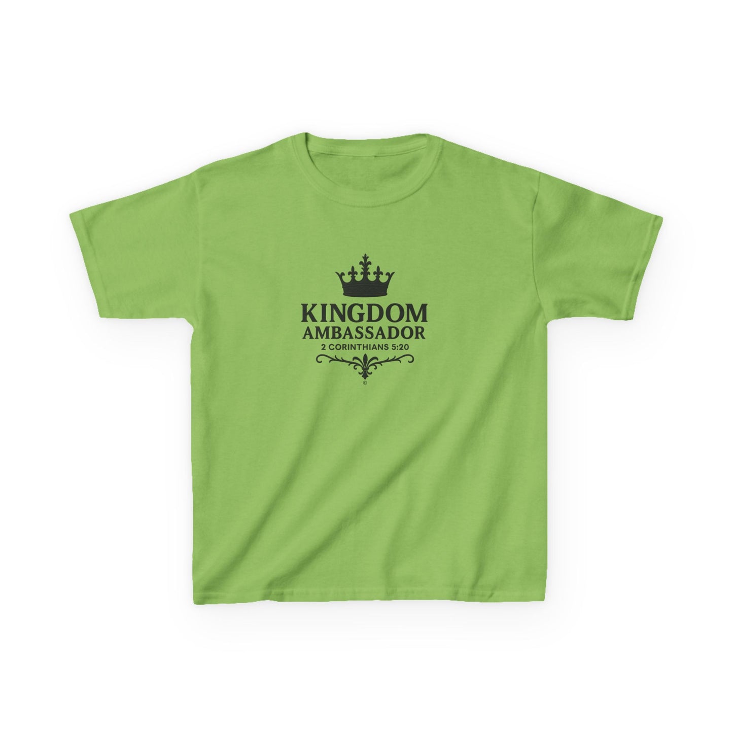Kingdom Ambassador (Black Lettering) Kids Tee, Faith-based Inspirational Apparel, Gift for Believers, Youth Fashion, Bible Verse Shirt, Meaningful Gift