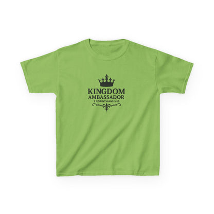 Kingdom Ambassador (Black Lettering) Kids Tee, Faith-based Inspirational Apparel, Gift for Believers, Youth Fashion, Bible Verse Shirt, Meaningful Gift