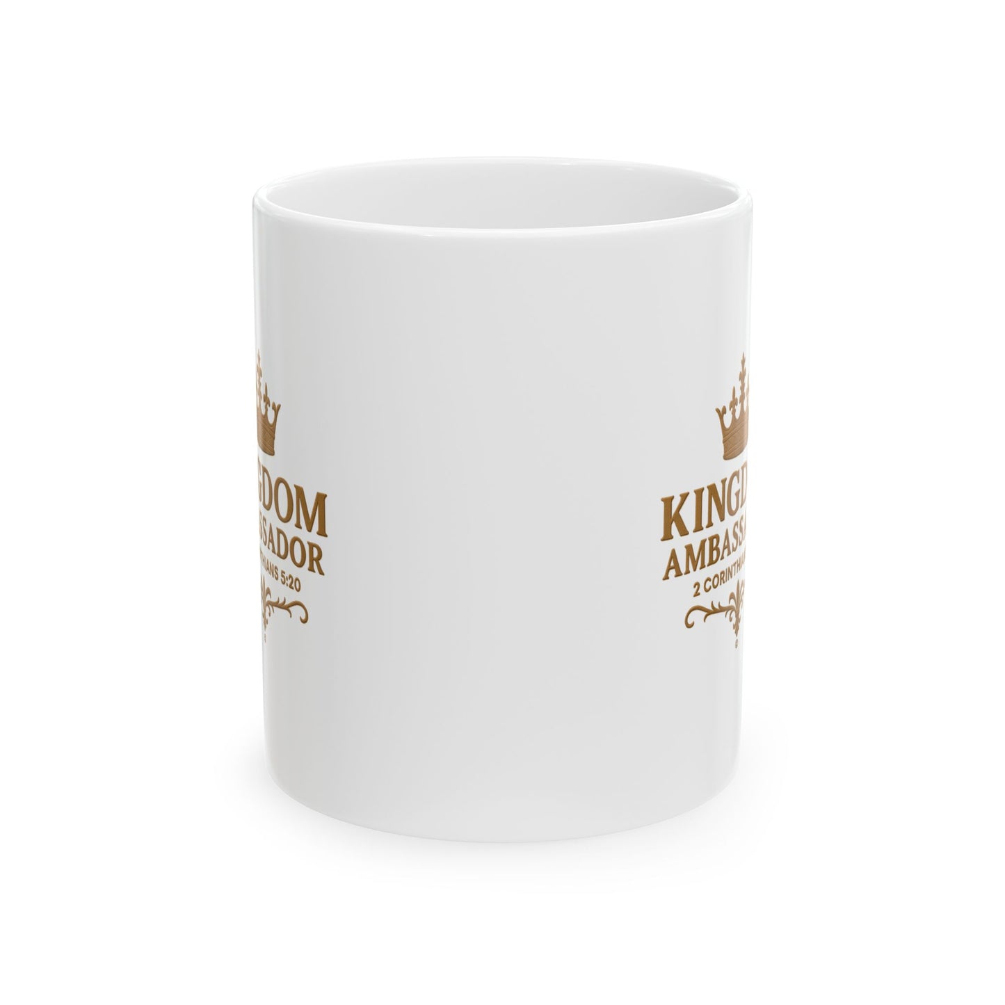 Kingdom Ambassador (Gold Lettering) Ceramic Mug, Inspirational Gift, Coffee Cup for Faith, Gift of Believers, Devotional Drinkware (11oz, 15oz)