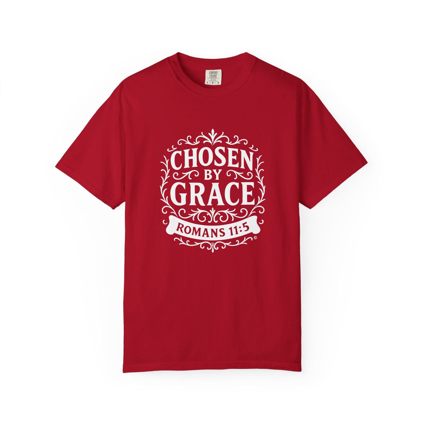 Chosen by Grace (White Lettering) Unisex Faith Tee, Relaxed Fit Shirt, Inspirational Apparel, Gift for Believers