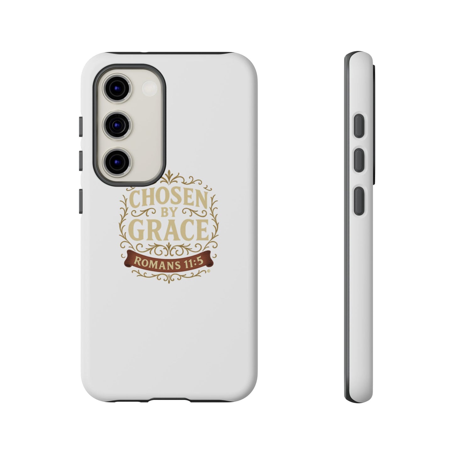 Chosen by Grace (Color), Rugged Phone Case, Inspirational Mobile Cover, Gift for Faith Lovers, Faith-Based Protector