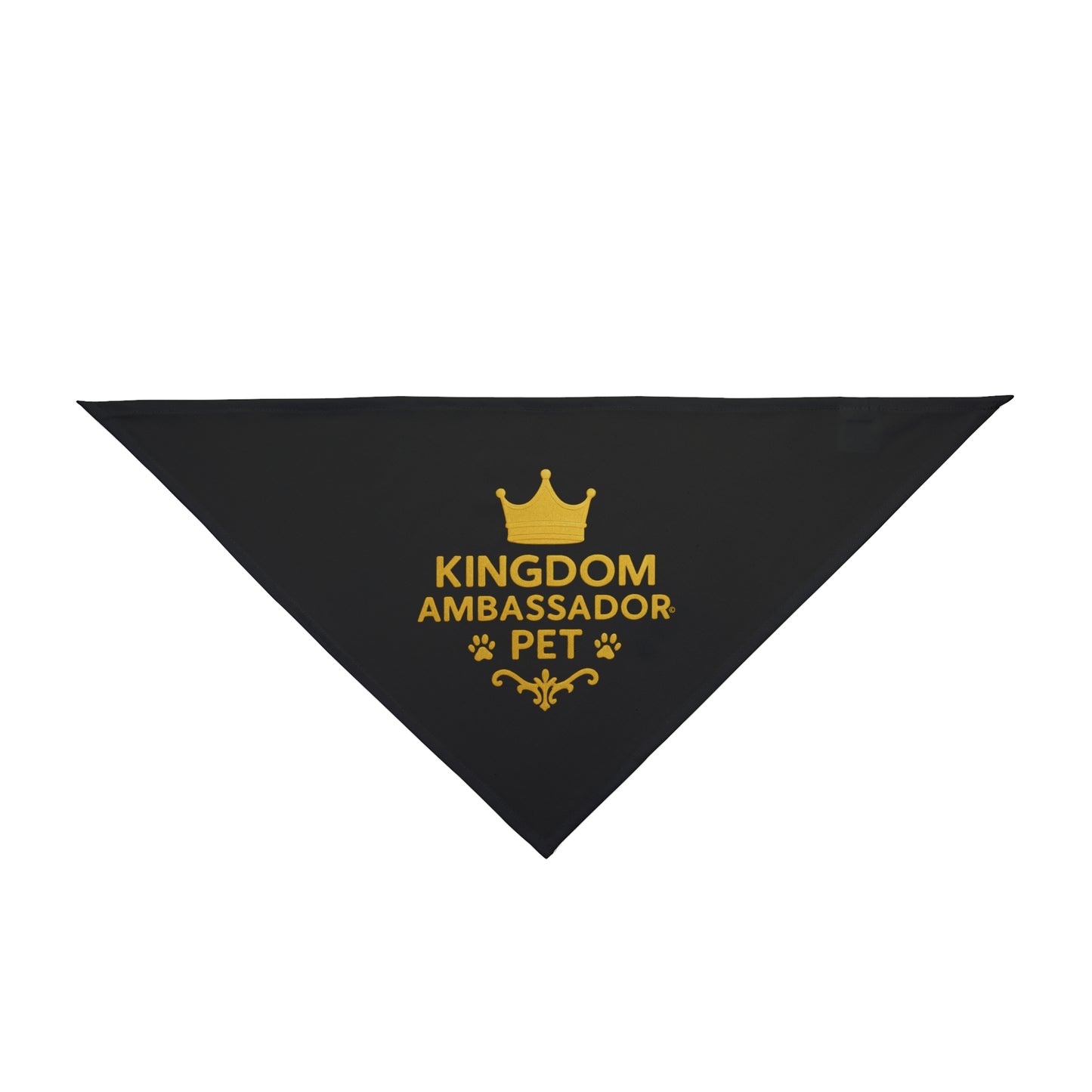 Kingdom Ambassador Pet (Gold Lettering on Black) Bandana