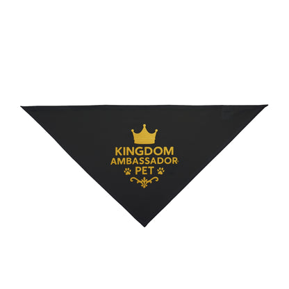 Kingdom Ambassador Pet (Gold Lettering on Black) Bandana