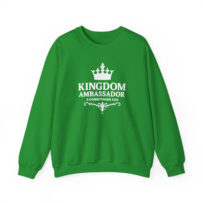 Kingdom Ambassador (White Lettering) Unisex Crewneck Sweatshirt - Inspirational Gift, Faith-Based Apparel, Cozy Casual Wear, Bible Verse Sweatshirt