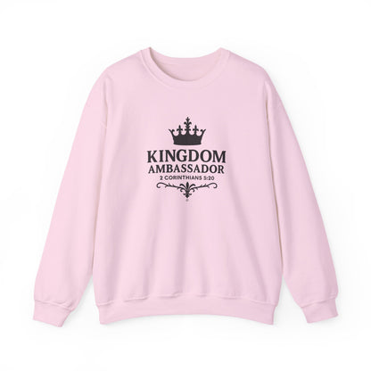 Kingdom Ambassador (Black Lettering) Unisex Crewneck Sweatshirt - Inspirational Gift, Faith-Based Apparel, Cozy Casual Wear, Bible Verse Sweatshirt