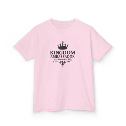 Kingdom Ambassador (Black Lettering) Kids Tee, Faith-based Inspirational Apparel, Gift for Believers, Youth Fashion, Bible Verse Shirt, Meaningful Gift
