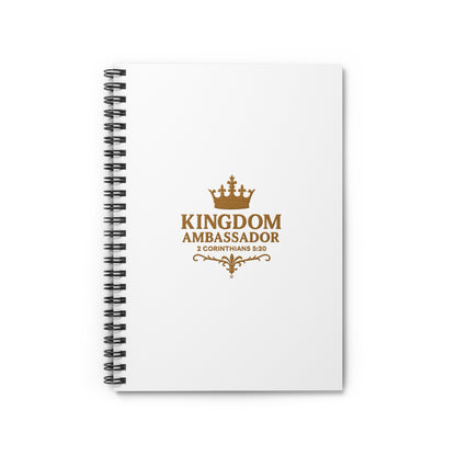 Kingdom Ambassador (Gold Lettering) Spiral Notebook - Ruled Line, inspirational Gift, Idea for Students