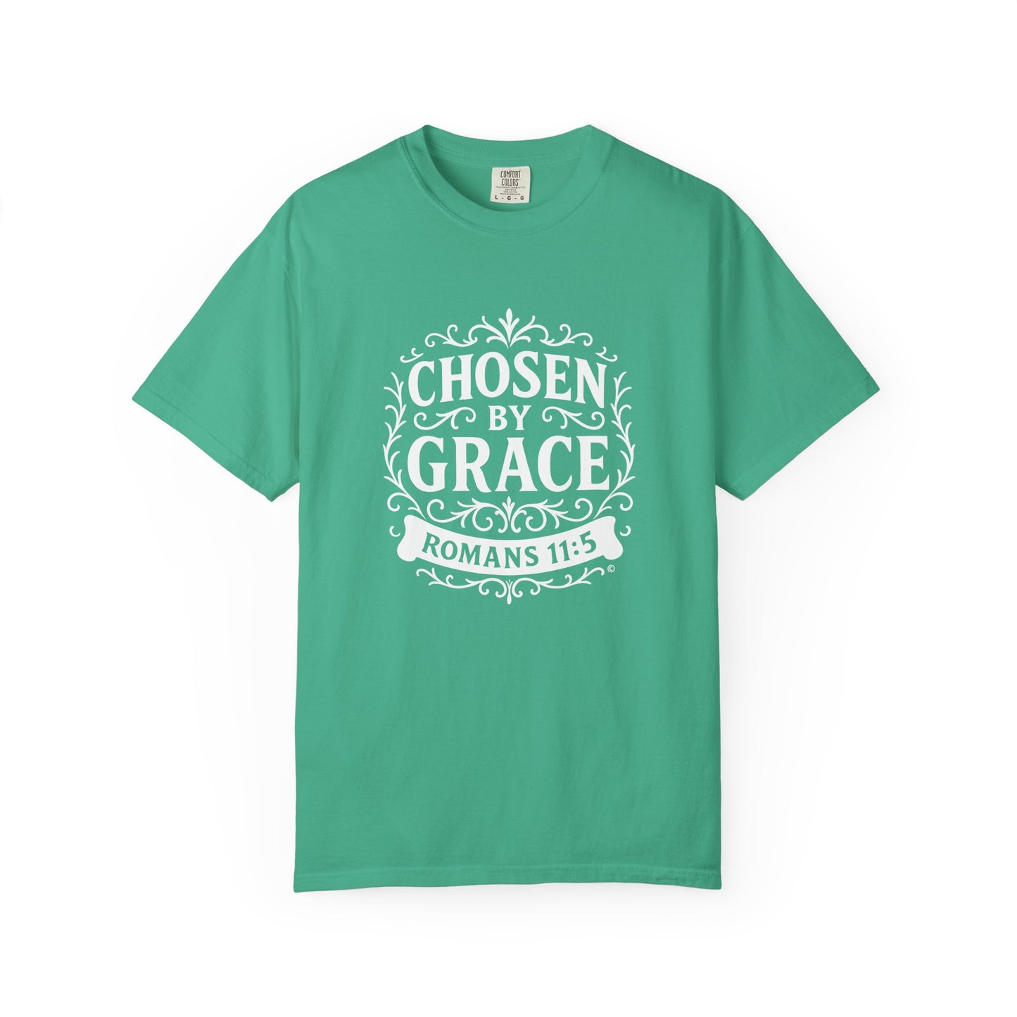Chosen by Grace (White Lettering) Unisex Faith Tee, Relaxed Fit Shirt, Inspirational Apparel, Gift for Believers