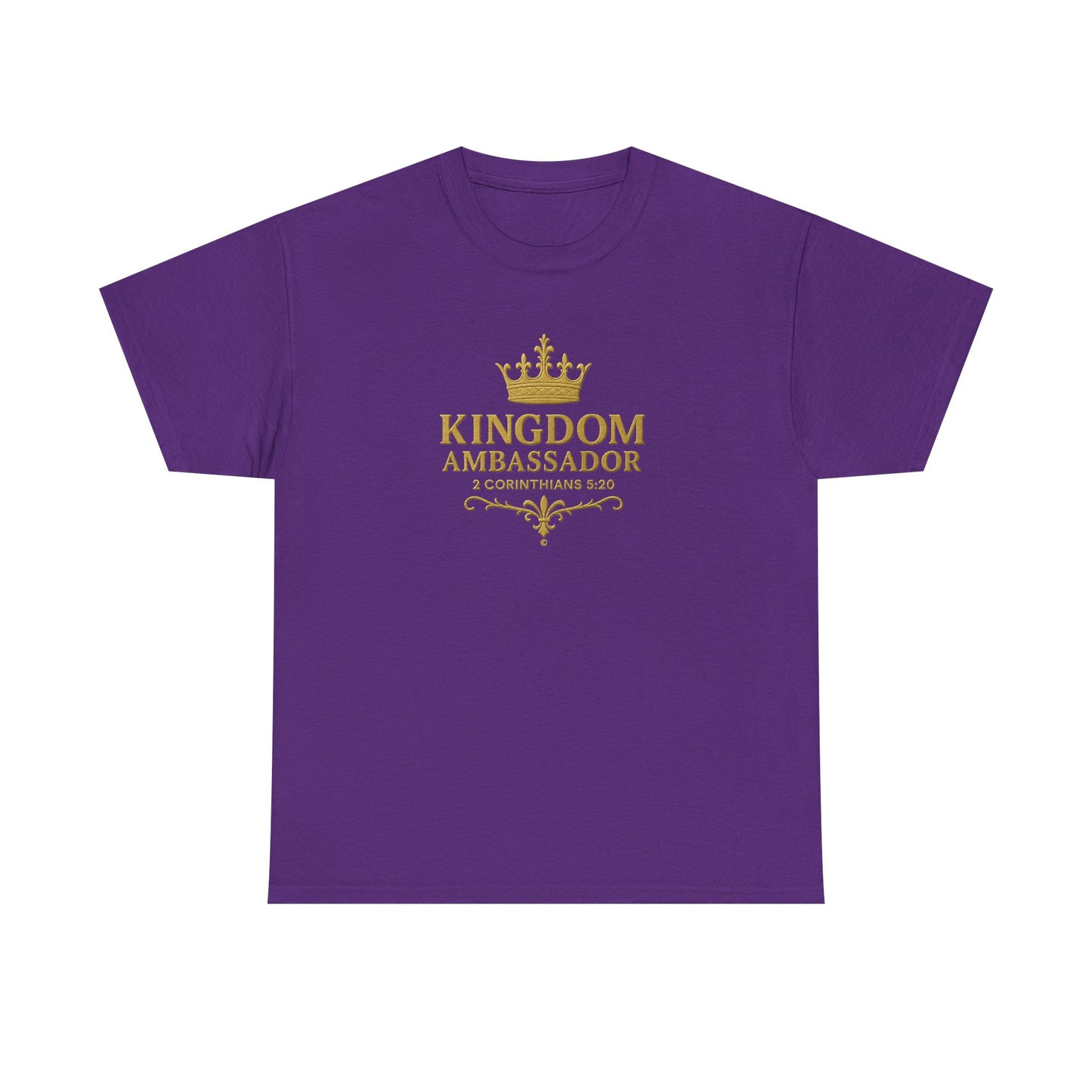 Kingdom Ambassador (Gold Lettering) Unisex Heavy Cotton Tee - Cross Apparel USA
