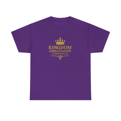 Kingdom Ambassador (Gold Lettering) Unisex Heavy Cotton Tee - Cross Apparel USA