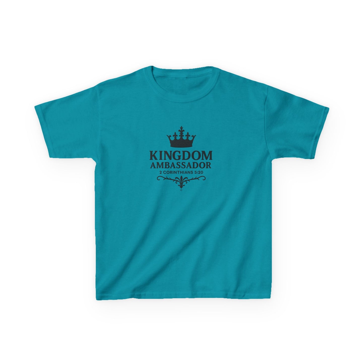 Kingdom Ambassador (Black Lettering) Kids Tee, Faith-based Inspirational Apparel, Gift for Believers, Youth Fashion, Bible Verse Shirt, Meaningful Gift