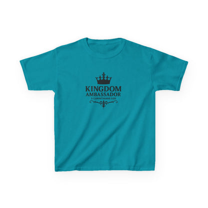 Kingdom Ambassador (Black Lettering) Kids Tee, Faith-based Inspirational Apparel, Gift for Believers, Youth Fashion, Bible Verse Shirt, Meaningful Gift