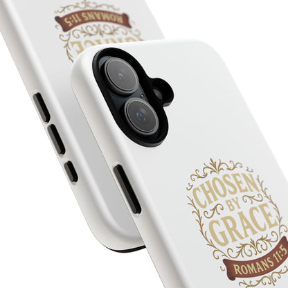 Chosen by Grace (Color), Rugged Phone Case, Inspirational Mobile Cover, Gift for Faith Lovers, Faith-Based Protector