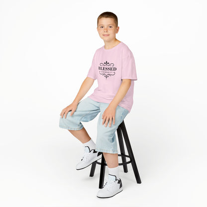 Blessed (Black Lettering) Kids Tee, Faith-based Inspirational Apparel, Gift for Believers, Youth Fashion, Bible Verse Shirt, Meaningful Gift