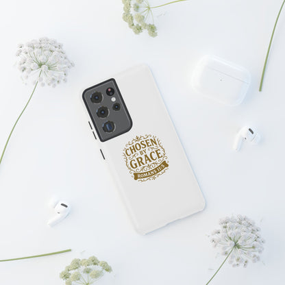 Chosen by Grace (Gold Lettering), Rugged Phone Case, Inspirational Mobile Cover, Gift for Faith Lovers, Faith-Based Protector