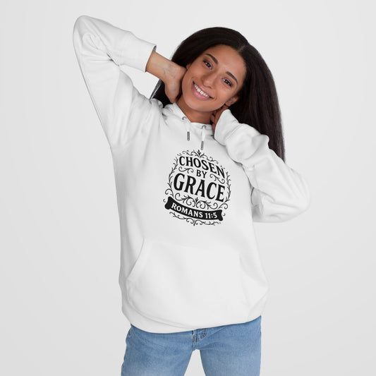 Chosen by Grace (Black Lettering Design on Front only) Hooded Sweatshirt