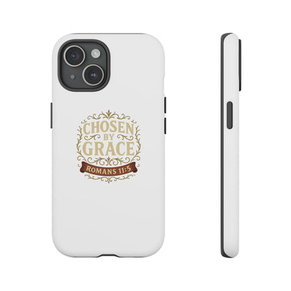 Chosen by Grace (Color), Rugged Phone Case, Inspirational Mobile Cover, Gift for Faith Lovers, Faith-Based Protector