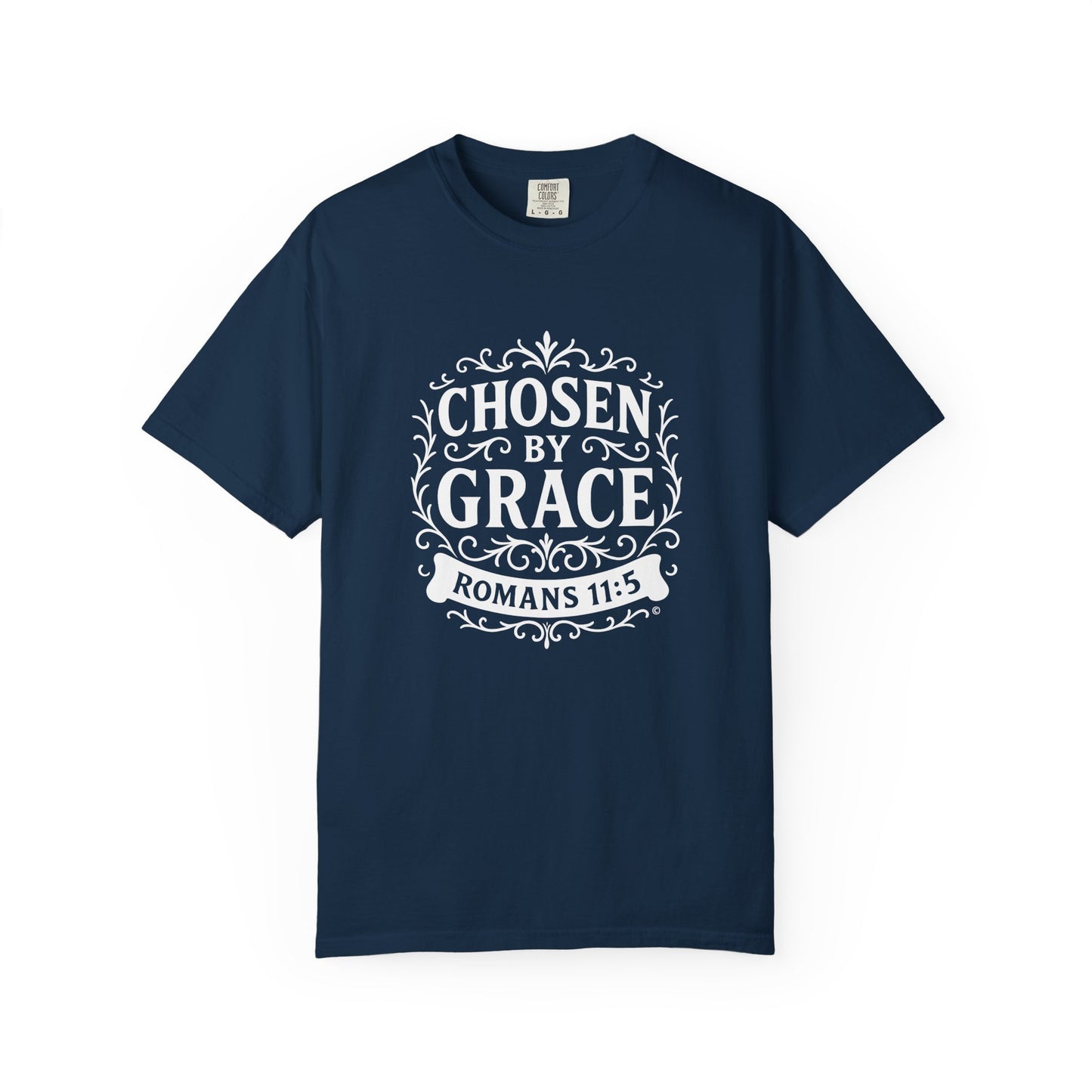 Chosen by Grace (White Lettering) Unisex Faith Tee, Relaxed Fit Shirt, Inspirational Apparel, Gift for Believers