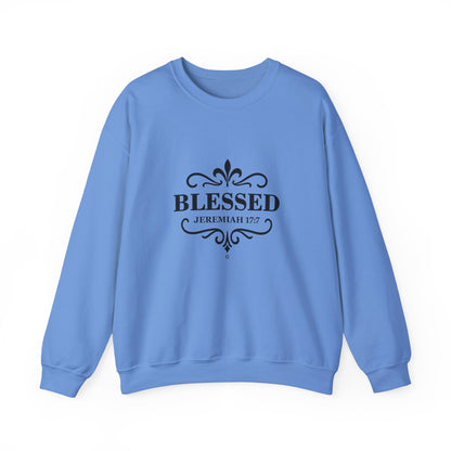 Blessed (Black Lettering) Unisex Crewneck Sweatshirt - Inspirational Gift, Christian Apparel, Faith-Based Fashion, Cozy Casual Wear, Bible Verse Sweatshirt