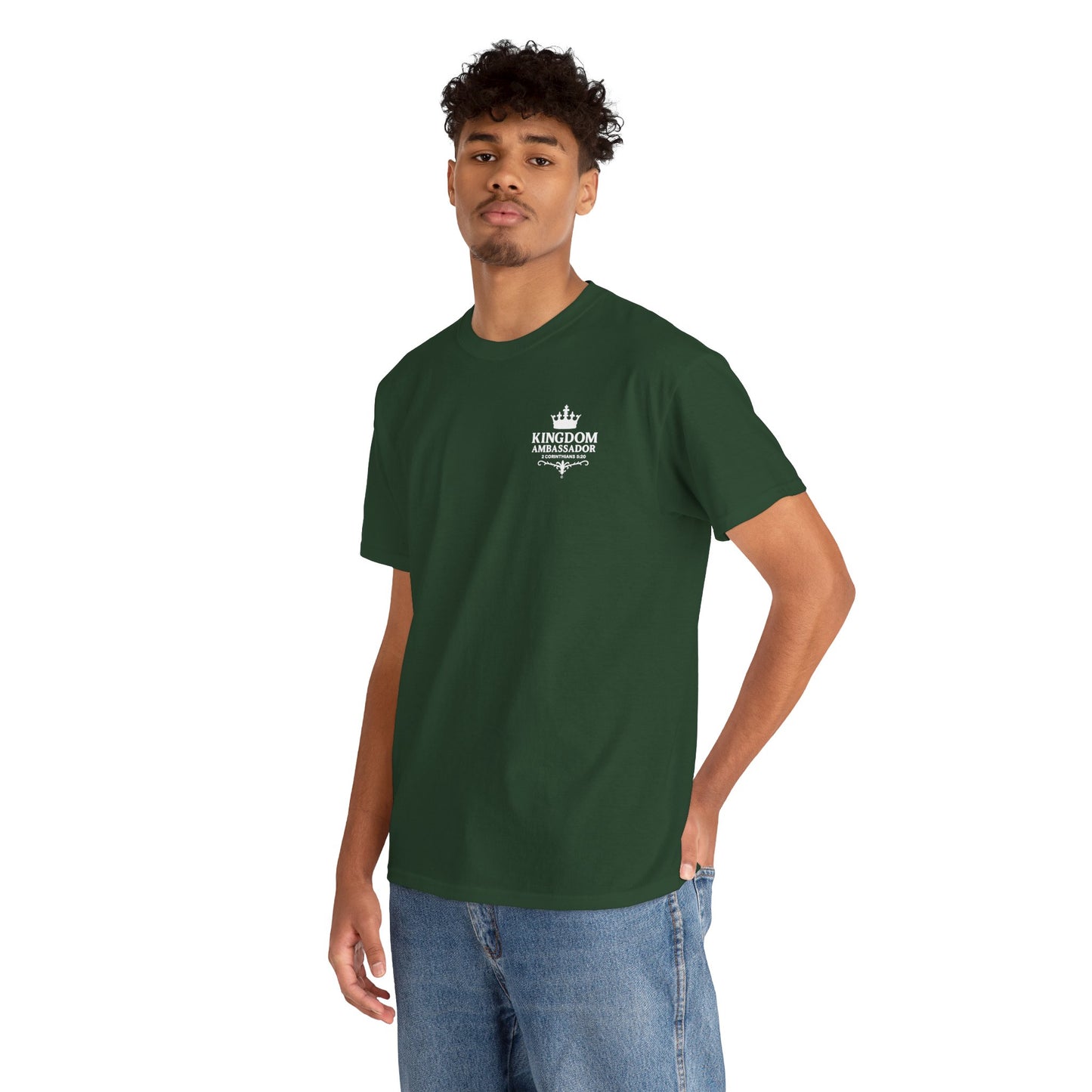 Kingdom Ambassador (White Lettering) T‑Shirt Tee Clothing Apparel (Smaller Design on from Large Design on Back)