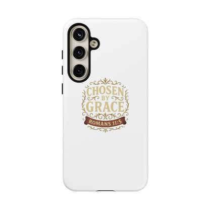 Chosen by Grace (Color), Rugged Phone Case, Inspirational Mobile Cover, Gift for Faith Lovers, Faith-Based Protector