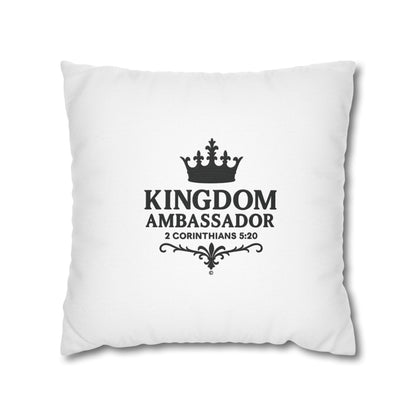 Kingdom Ambassador (Black Lettering) Square Pillow Cover | Inspirational Home Decor | Gifts for Faith (Pillow not included)