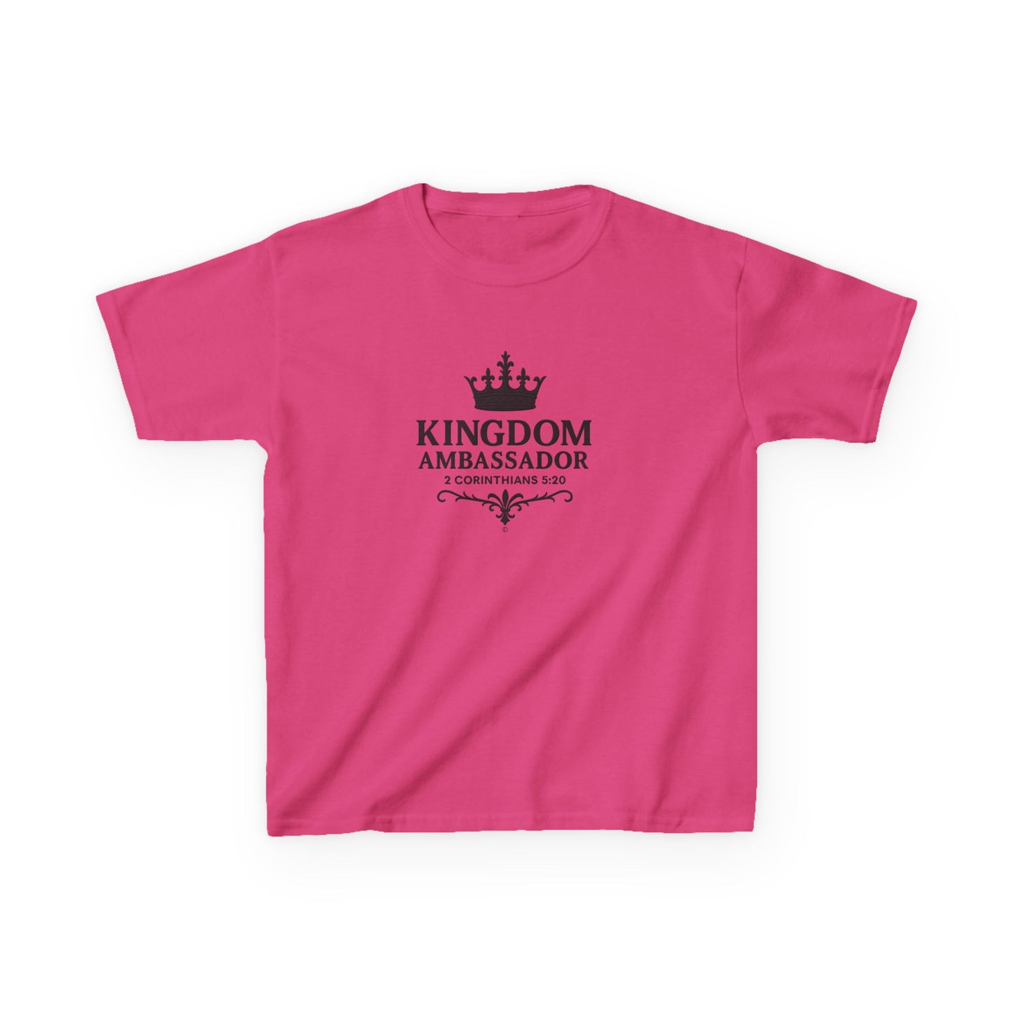 Kingdom Ambassador (Black Lettering) Kids Tee, Faith-based Inspirational Apparel, Gift for Believers, Youth Fashion, Bible Verse Shirt, Meaningful Gift