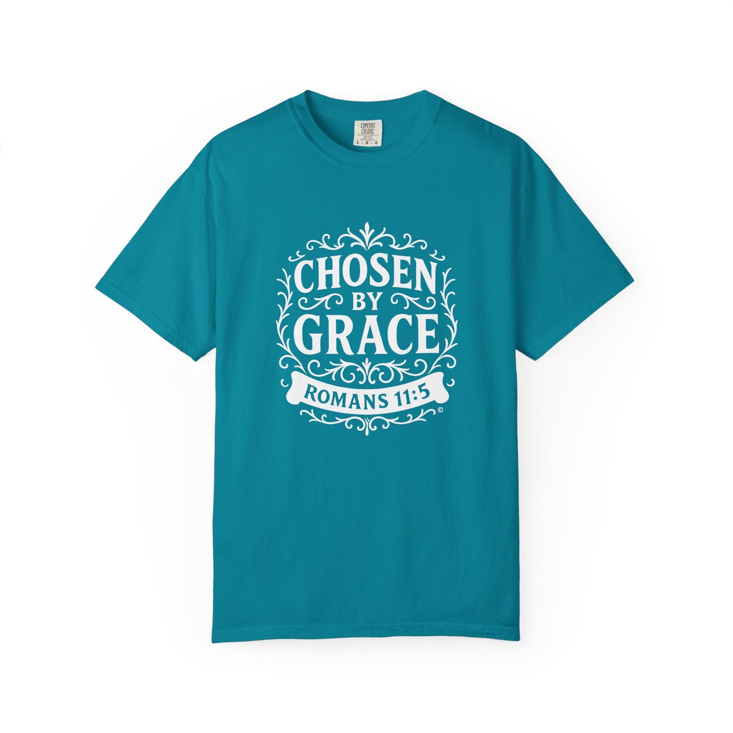 Chosen by Grace (White Lettering) Unisex Faith Tee, Relaxed Fit Shirt, Inspirational Apparel, Gift for Believers