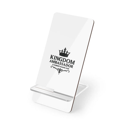 Kingdom Ambassador (Black Lettering) Smartphone Display Stand, Desk Organizer, Gift for Students, Office Decor, Home Office Accessory - Cross Apparel USA