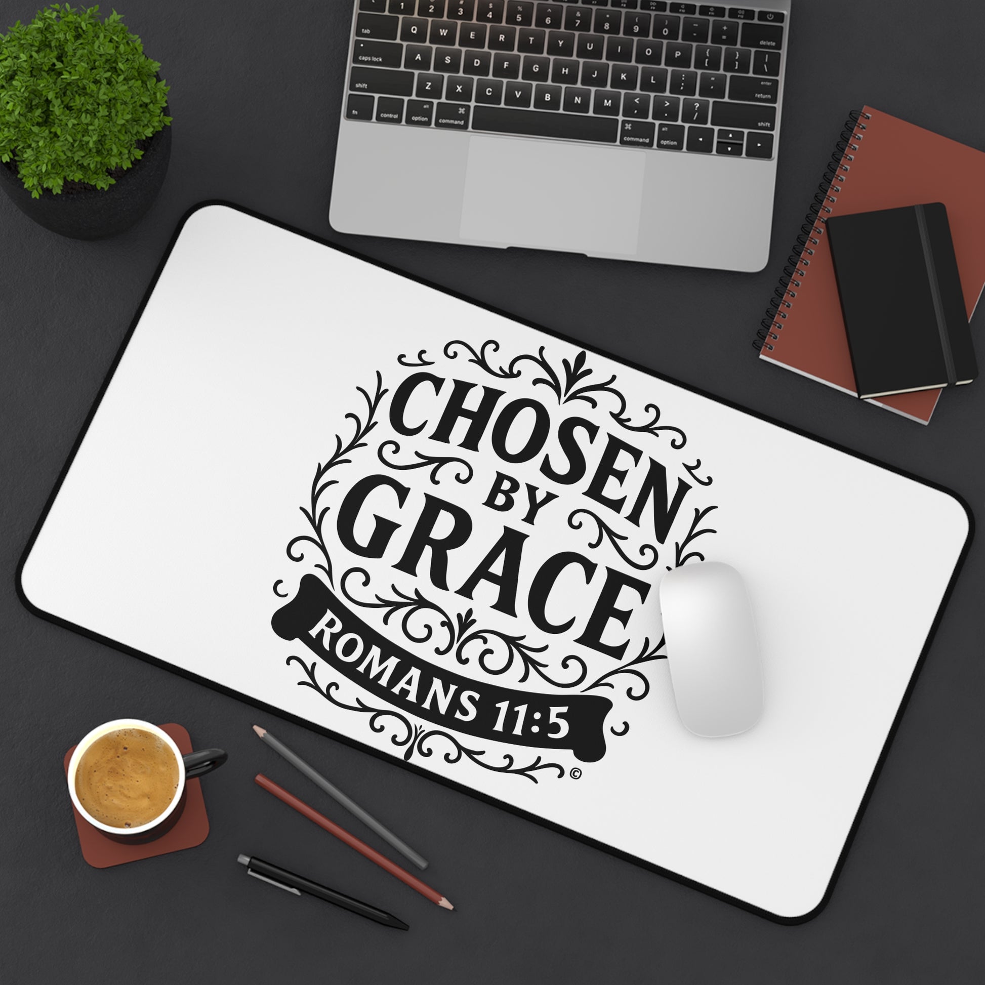Chosen by Grace Inspirational Office Decor, Christian Gift, Desk Accessory, Motivational Workspace - Cross Apparel USA