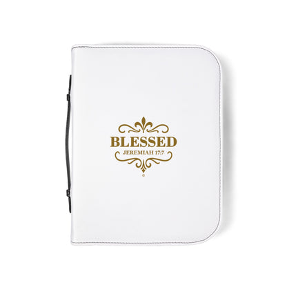 Blessed (Gold Lettering) Inspirational Bible Cover, Gift for Believers, Faith-Based Book Cover - Cross Apparel USA