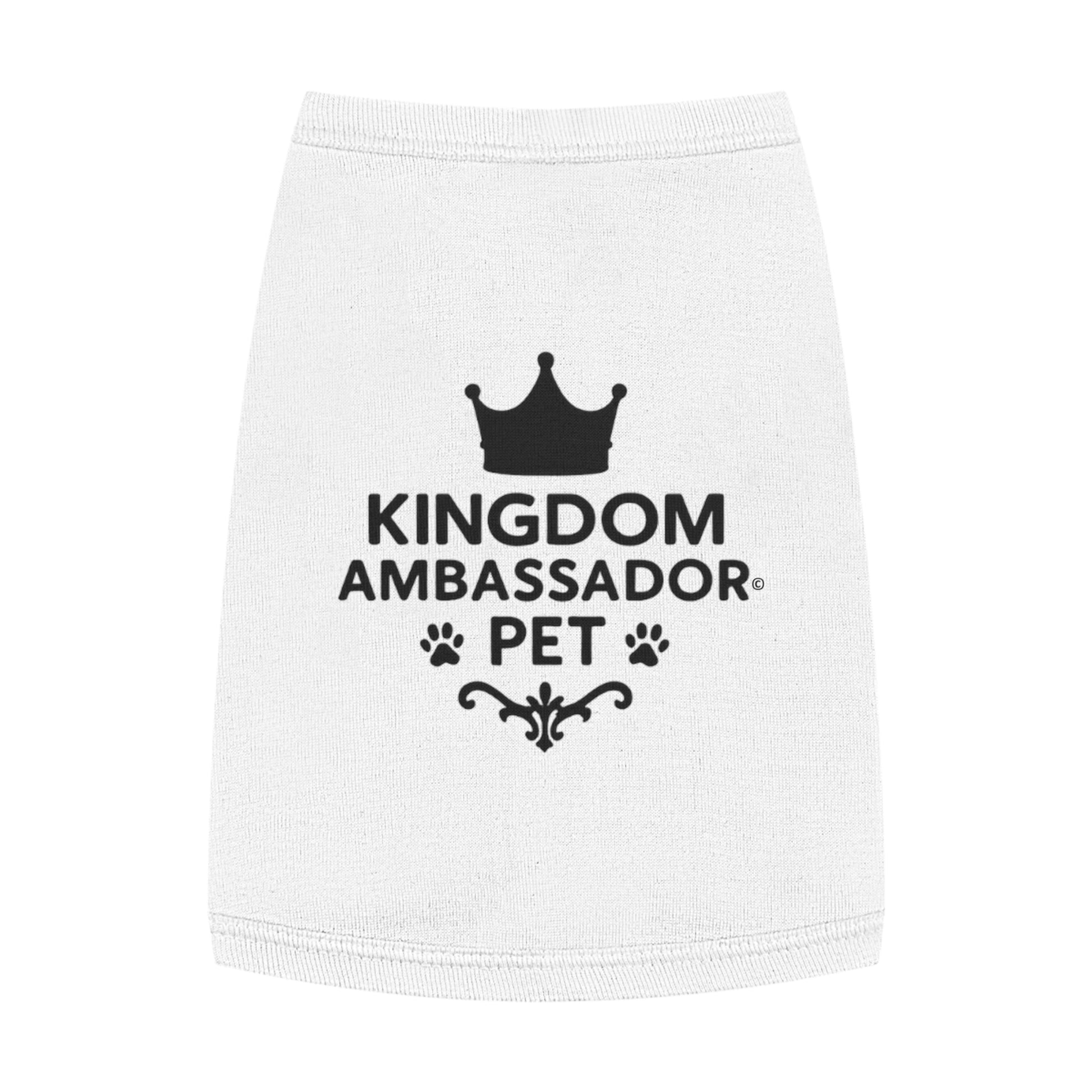 Kingdom Ambassador Pet (Black Lettering) Tank Top, Dog Shirt, Pet Apparel, Cute Pet Gift, Pet Clothes for Any Occasion, Dog Lover Gift - Cross Apparel USA